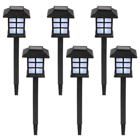 Free shipping 6pcs White LED Solar Lantern Torch Light Garden Landscape Lighting YJ - Discount Msrp 