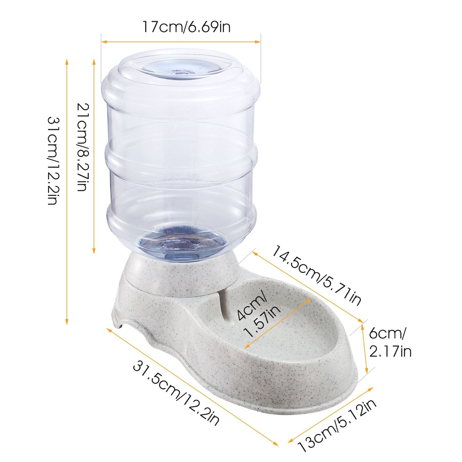 3.5L/1Gal Pet Water Dispenser Self-Dispensing Gravity Pets Water Feeder Automatic Pet Waterer Cat Dog - Discount Msrp 