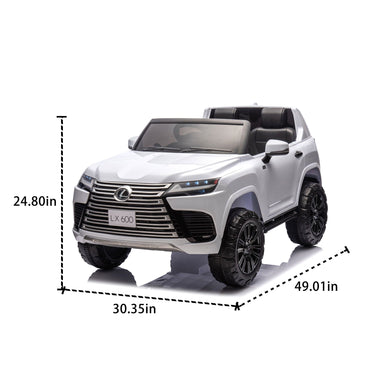 Licensed LEXUS LX600 24V Two-seater XXL Kids Ride On Car W/Parents Control,Seat width 20 inches,2WD,Four-wheel suspension,Bluetooth,MP3,Music,Power display,Speeds 1.86-3.11MPH For Kids. - Discount Msrp 