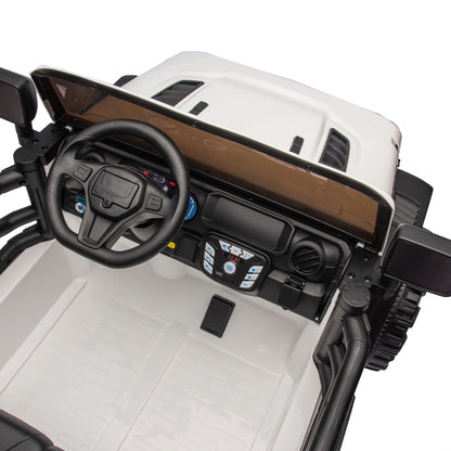 24V Two-seater Kids Ride On Electric Car W/parents control,Seat width 19.69in,400W motor,Four-wheel suspension,light&searchlight,USB,MP3,Bluetooth,Provide a speed of 1.86-4.35MPH for kids of 3+. - Discount Msrp 