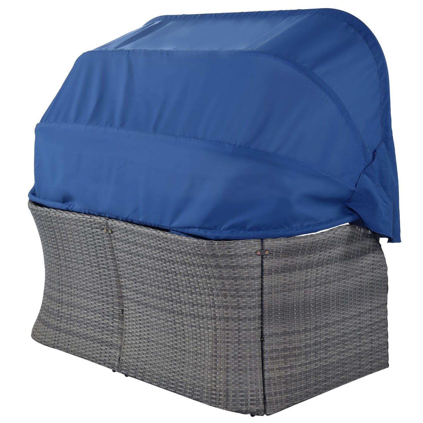 Outdoor Patio Furniture Set Daybed Sunbed with Retractable Canopy Conversation Set Wicker Furniture - Discount Msrp 