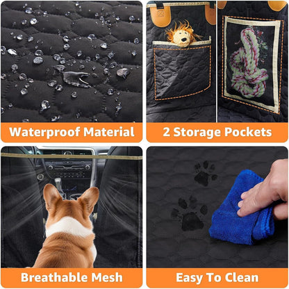 Dog Car Seat Cover for Back Seat, Cover Hard Bottom, Dog Hammock for car Detachable and Foldable for Car, SUV, Truck, Waterproof Truck Seat Protector for Dogs Back Seat - Discount Msrp 