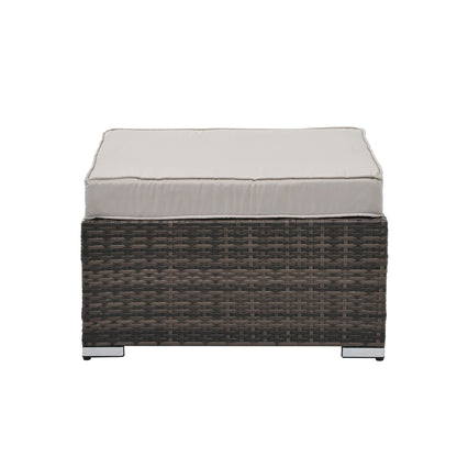 Patio Furniture, Outdoor Furniture, Seasonal PE Wicker Furniture, 4 Set Wicker Furniture With Tempered Glass Coffee Table - Discount Msrp 