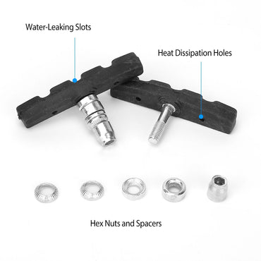5 Pairs V Bike Brake Pads Road Mountain Bicycle V-Brake Blocks Set 70mm Non-Slip V Bicycle Stop Caliper - Discount Msrp 