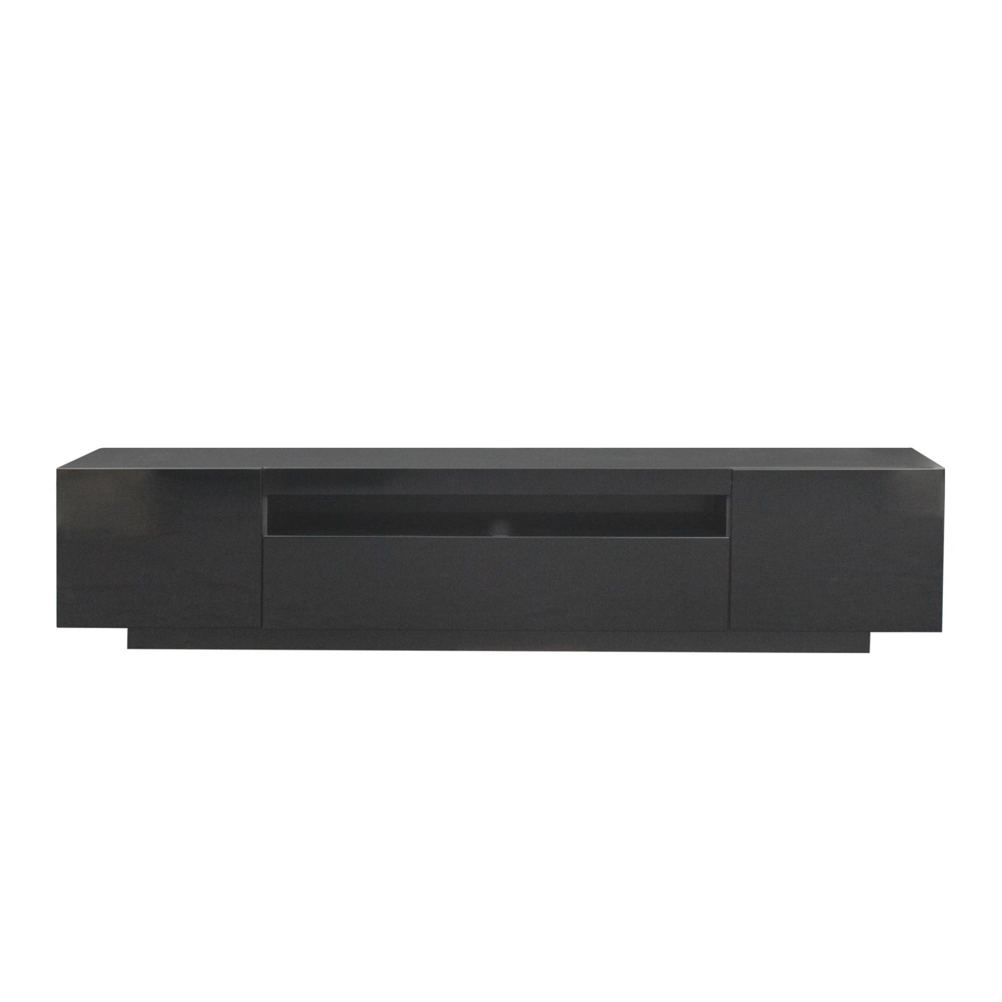 TV Cabinet Wholesale, Black TV Stand with Lights, Modern LED TV Cabinet with Storage Drawers, Living Room Entertainment Center Media - Discount Msrp 