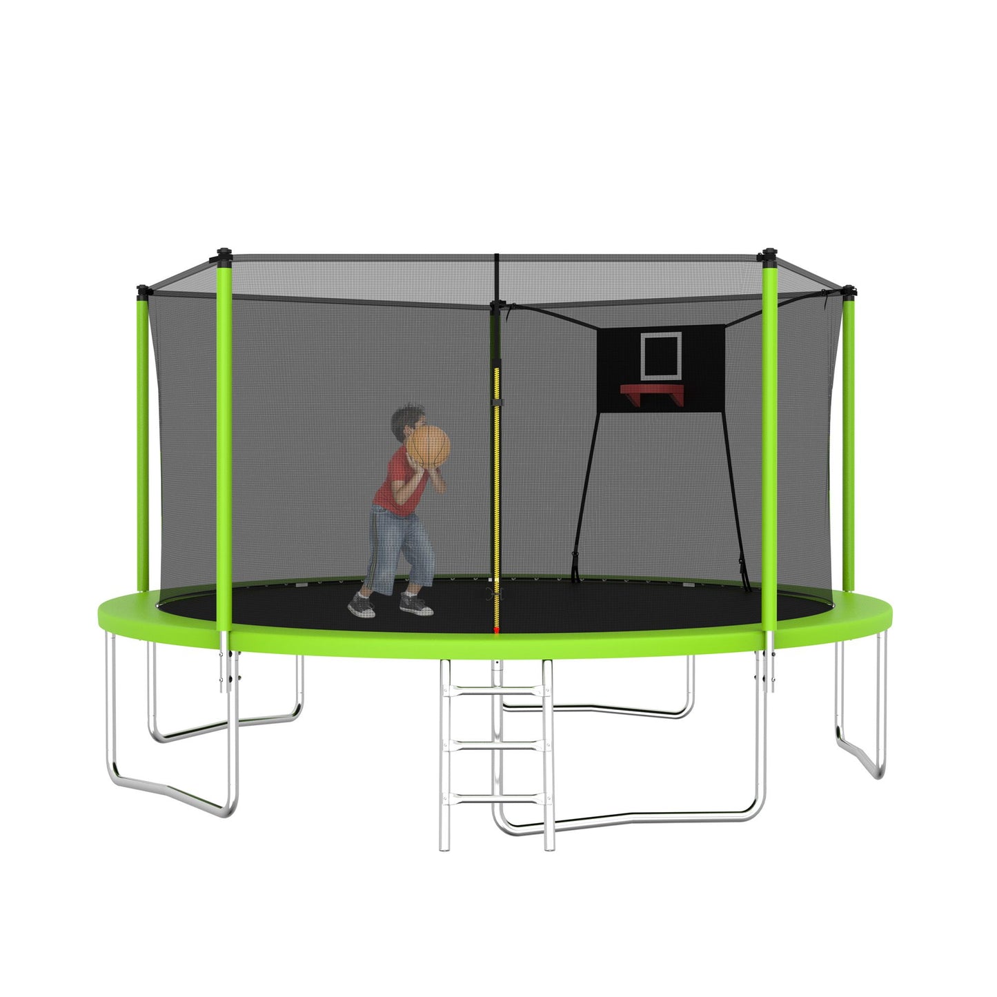 14FT Trampoline ,Sports Fitness Trampolines with Enclosure Net, Recreational Trampolines for Outdoor Indoor - Discount Msrp 