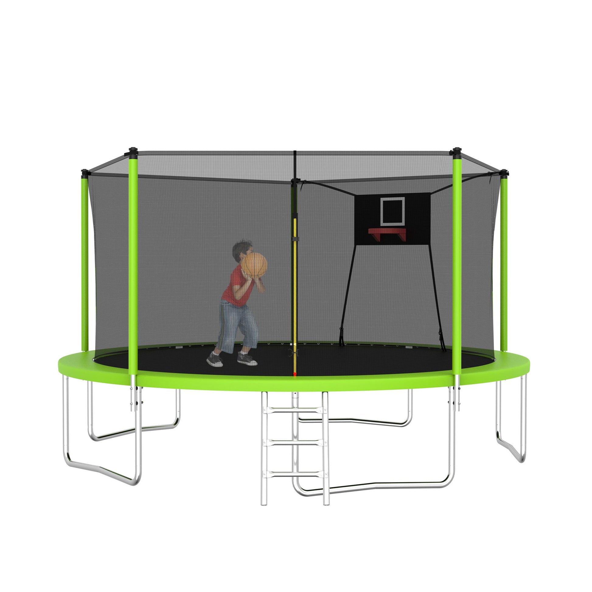 14FT Trampoline ,Sports Fitness Trampolines with Enclosure Net, Recreational Trampolines for Outdoor Indoor - Discount Msrp 