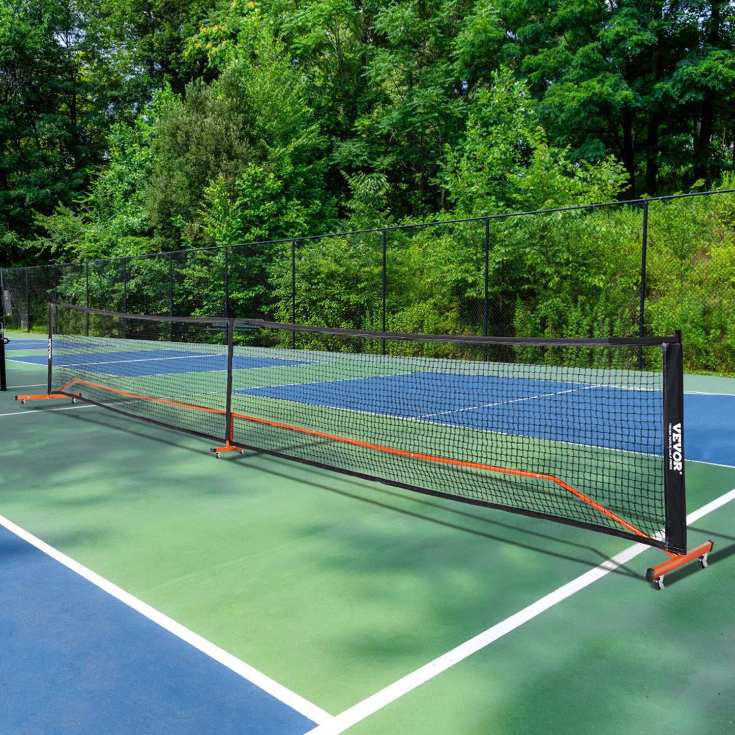 VEVOR Pickleball Net Set, 22FT Regulation Size Portable Pickleball System with Carrying Bag, Balls, and Wheels, Weather Resistant Steady Metal Frame & Strong PE Net, for Outdoor Backyard Driveway - Discount Msrp 