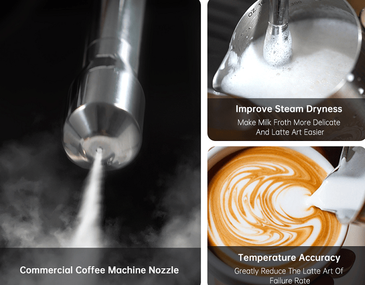 capsule + coffee powder + milk foam 3-in-1 semi-automatic coffee machine 19Bar extraction mocha Nestle espresso 1 cup / 2 cup, electronic button powder hammer 51mm touch sensing 1450W steam - Discount Msrp 