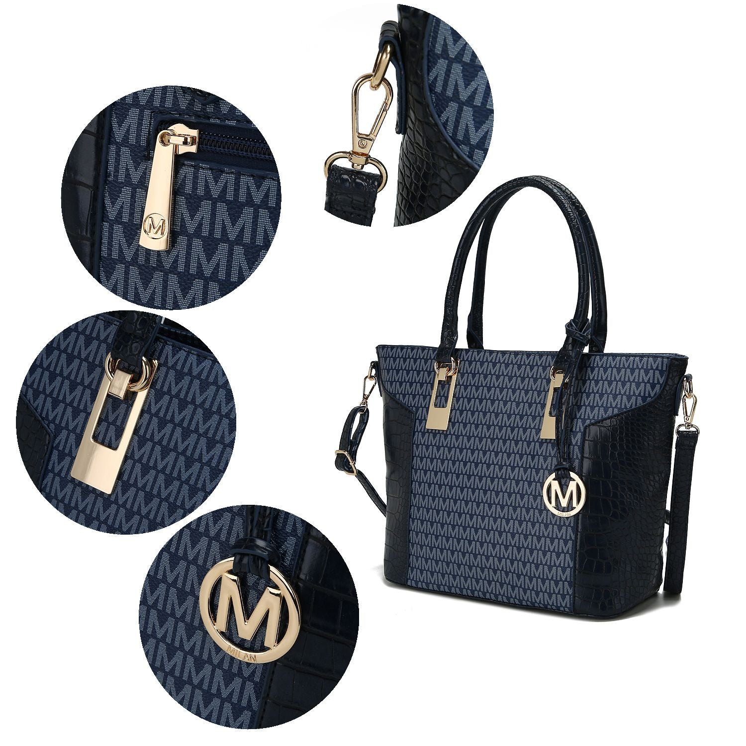 MKF Collection Shonda 3PC Tote with Cosmetic Pouch & Wristlet by Mia k - Discount Msrp 