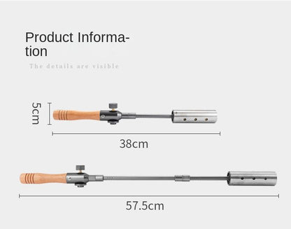 Outdoor camping extended flame-throwing gun stainless steel gun burning pig hair supplies camping straight handle handheld detachable igniter - Discount Msrp 