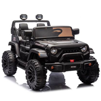 24V Two-seater Kids Ride On Electric Car W/parents control,Seat width 19.69in,400W motor,Four-wheel suspension,light&searchlight,USB,MP3,Bluetooth,Provide a speed of 1.86-4.35MPH for kids of 3+. - Discount Msrp 