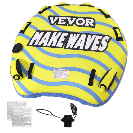 VEVOR Towable Tube for Boating, 1-3 Riders Inflatable Towable Tube with Bumper Fins, 510 lbs Water Sport Towable Tubes for Boats to Pull, Full Nylon Cover, EVA Grab Handles and Speed Safety Valve - Discount Msrp 