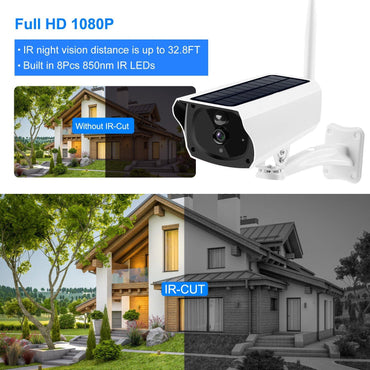 1080P Solar Powered WiFi IP Camera Two-Way Intercom Security Surveillance Camera - Discount Msrp 