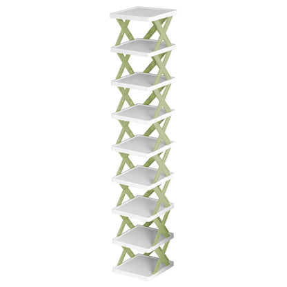 9Tier Narrow Entryway Shoe Rack Plastic Vertical Shoe Organizer Space Saving Free Standing Shoes Storage Shelf Closet Hallway - Discount Msrp 