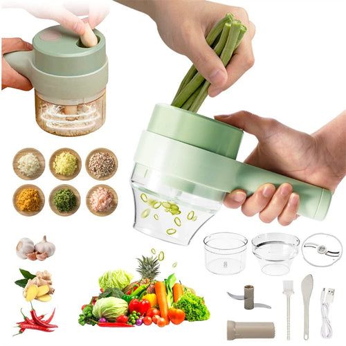 Portable Handheld 4 in 1 Electric Vegetable Slicer - Discount Msrp 
