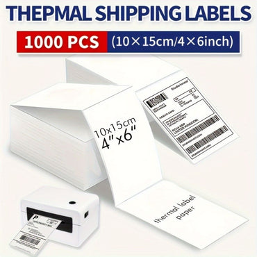 Thermal Paper 500/1000/1500 /2000/2500/3000/3500/4000 sheets of 4 ''x6' 'thermal label paper white shipping labels, used for thermal label printers, logistics labels 100x150mm - Discount Msrp 