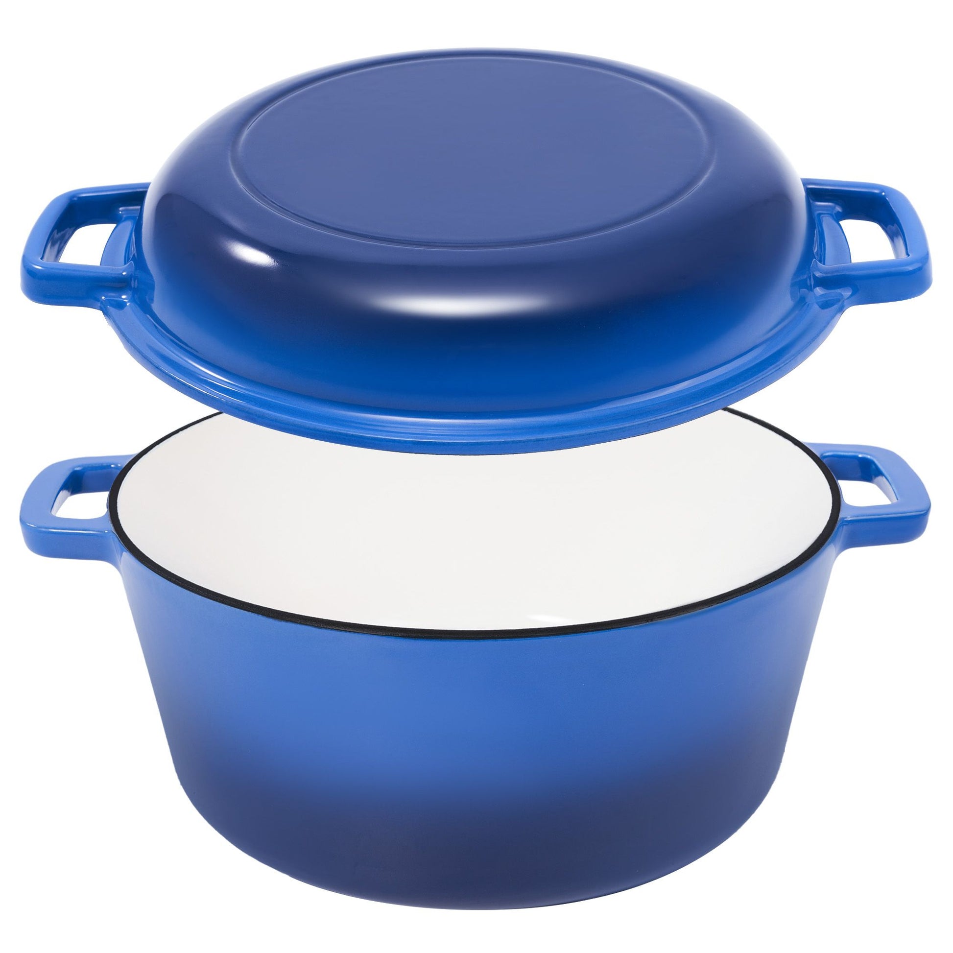 Enameled Cast Iron Dutch Oven with Serving Lid + ENCLOSED THERMAL CIRCLE Design - Discount Msrp 