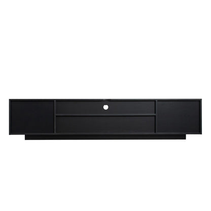 TV Cabinet Wholesale, Black TV Stand with Lights, Modern LED TV Cabinet with Storage Drawers, Living Room Entertainment Center Media - Discount Msrp 