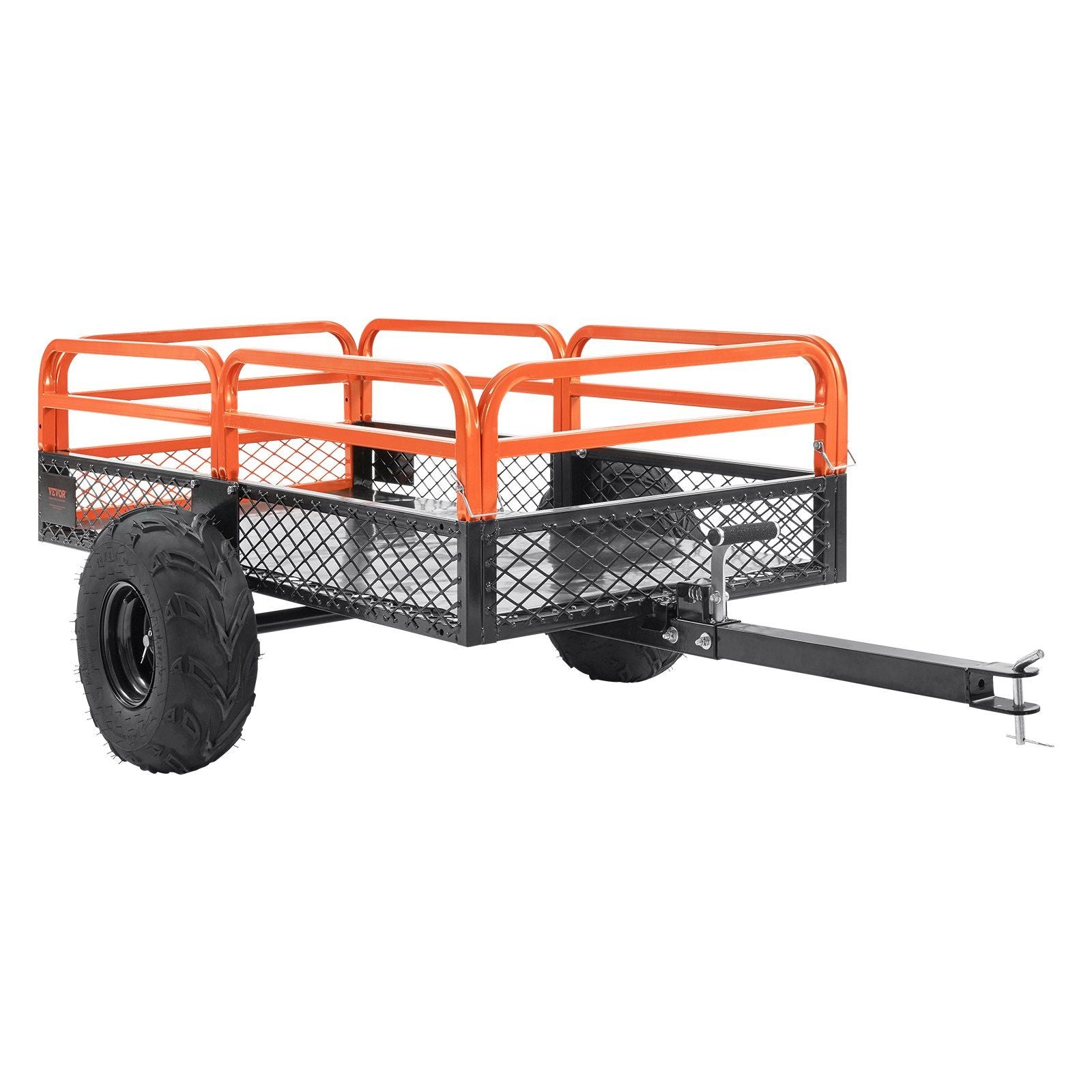 VEVOR Heavy Duty Steel ATV Dump Trailer, 1500-Pound Load Capacity 15 Cubic Feet, Tow Behind Dump Cart Garden Trailer, with Removable Sides and 2 Tires, for Mowers, Tractors, ATV, UTV - Discount Msrp 