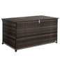 120 Gal. Outdoor Wicker Storage Box Waterproof, Resin Rattan Deck Box for Patio Garden Furniture, Outdoor Cushion Storage - Discount Msrp 