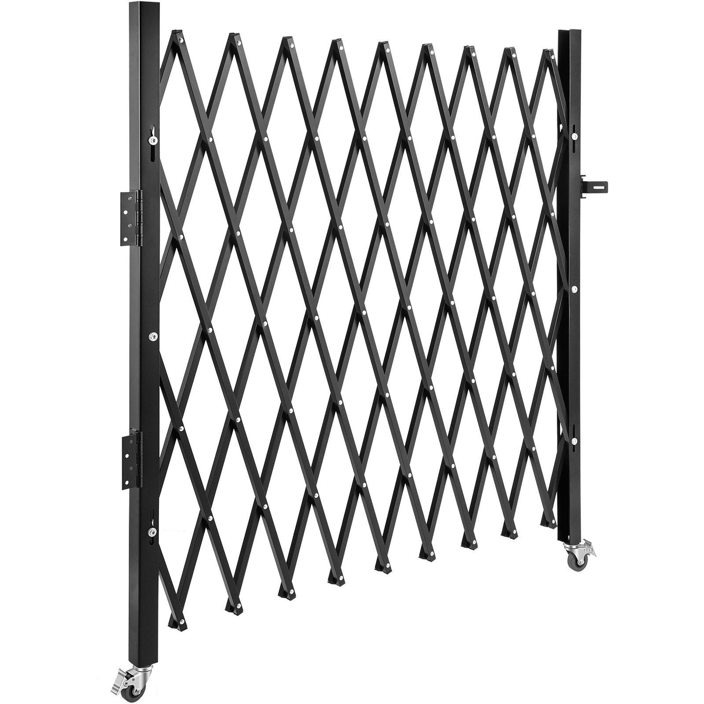 VEVOR Single Folding Security Gate, 7.1' H x 7.1' W (85 x 85 inch)Folding Door Gate, Steel Accordion Security Gate, Flexible Expanding Security Gate, 360° Rolling Barricade Gate, Scissor Gate - Discount Msrp 