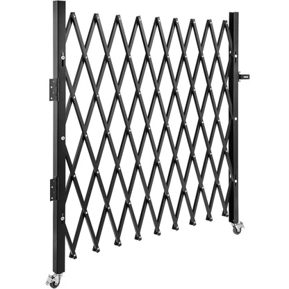 VEVOR Single Folding Security Gate, 7.1' H x 7.1' W (85 x 85 inch)Folding Door Gate, Steel Accordion Security Gate, Flexible Expanding Security Gate, 360° Rolling Barricade Gate, Scissor Gate - Discount Msrp 