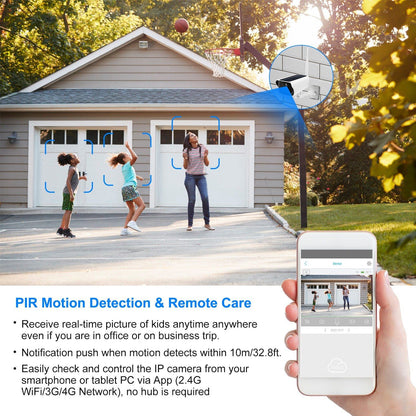 1080P Solar Powered WiFi IP Camera Two-Way Intercom Security Surveillance Camera - Discount Msrp 