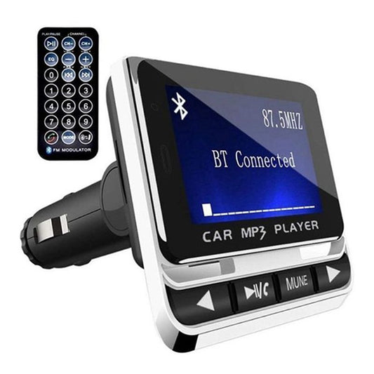 FM12B 1.44 Inch LCD Screen Bluetooth Car MP3 Player Handsfree Wireless FM Transmitter Radio Adapter USB Car Charger - Discount Msrp 