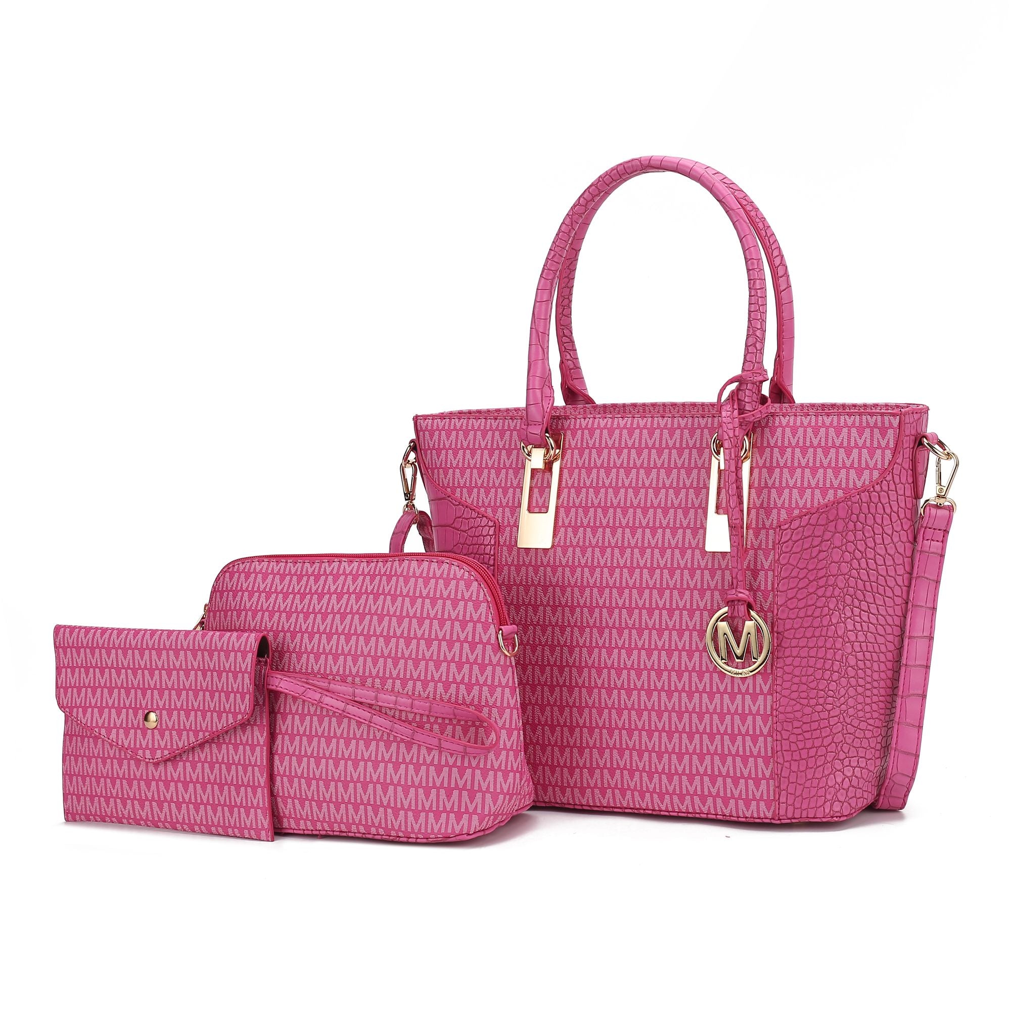 MKF Collection Shonda 3PC Tote with Cosmetic Pouch & Wristlet by Mia k - Discount Msrp 