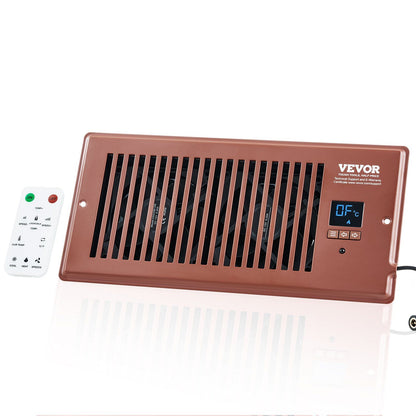 VEVOR Register Booster Fan, Quiet Vent Booster Fan Fits 4' x 10' Register Holes, with Remote Control and Thermostat Control, Adjustable Speed for Heating Cooling Smart Vent, Brown - Discount Msrp 