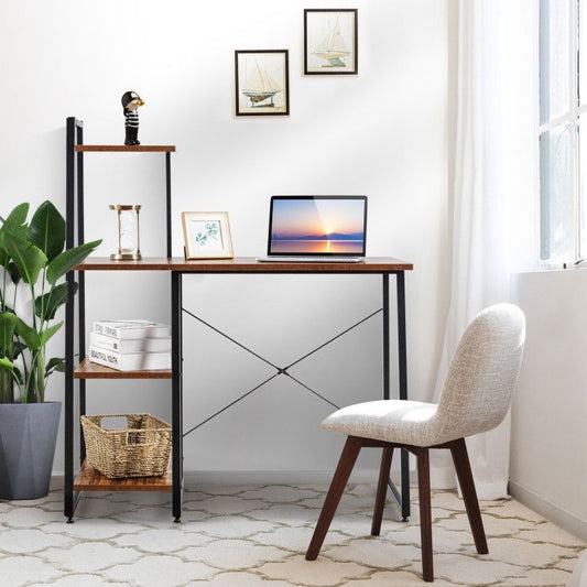 Compact Computer Desk Workstation with 4 Tier Shelves for Home and Office - Discount Msrp 