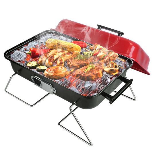 Portable Charcoal Grill Outdoor Tabletop Grill Small Barbecue Smoker Folding BBQ Grill with Lid for Backyard Camping Picnics Beach - Discount Msrp 