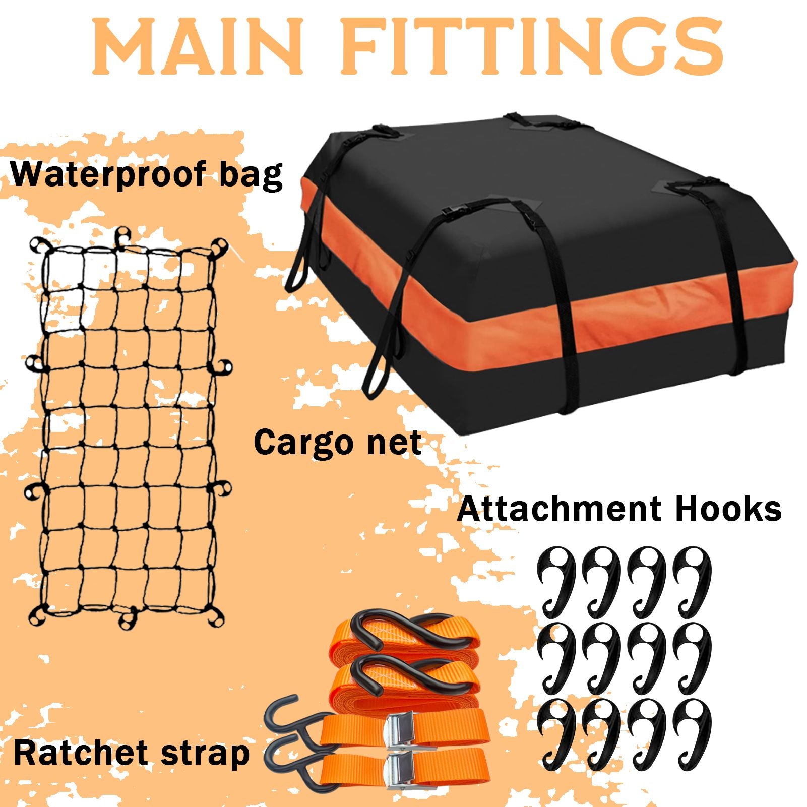64"x39"x6"/51"x36"x5" Roof Rack,Heavy Duty Rooftop Cargo Carrier,Roof Basket with Waterproof Bag,Elastic Net with Attachment Hooks,Ratchet Strap,Universal Roof Rack Fits for SUV Truck,260lbs Capacity - Discount Msrp 