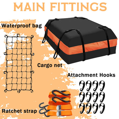 64"x39"x6"/51"x36"x5" Roof Rack,Heavy Duty Rooftop Cargo Carrier,Roof Basket with Waterproof Bag,Elastic Net with Attachment Hooks,Ratchet Strap,Universal Roof Rack Fits for SUV Truck,260lbs Capacity - Discount Msrp 