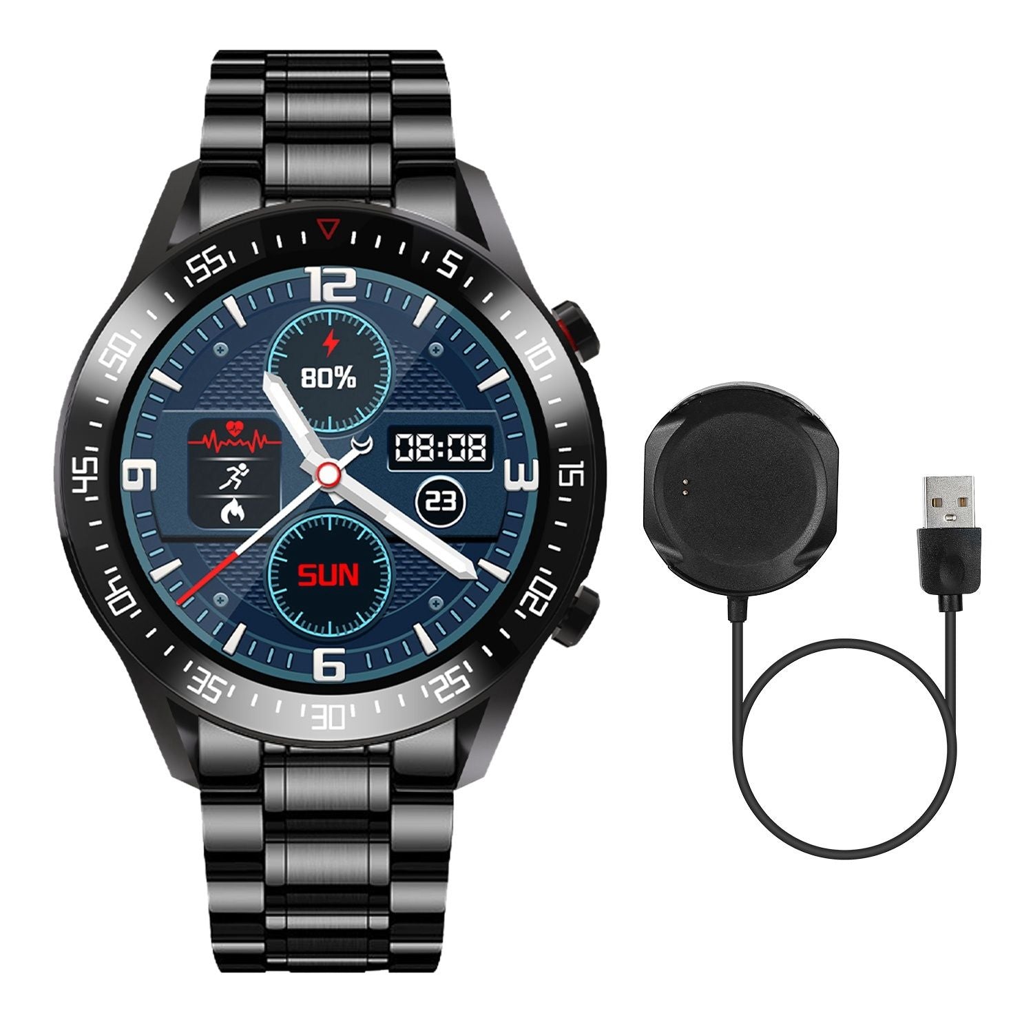 Wireless Smart Watch Fitness Tracker IP68 Waterproof Sport Bracelet - Discount Msrp 