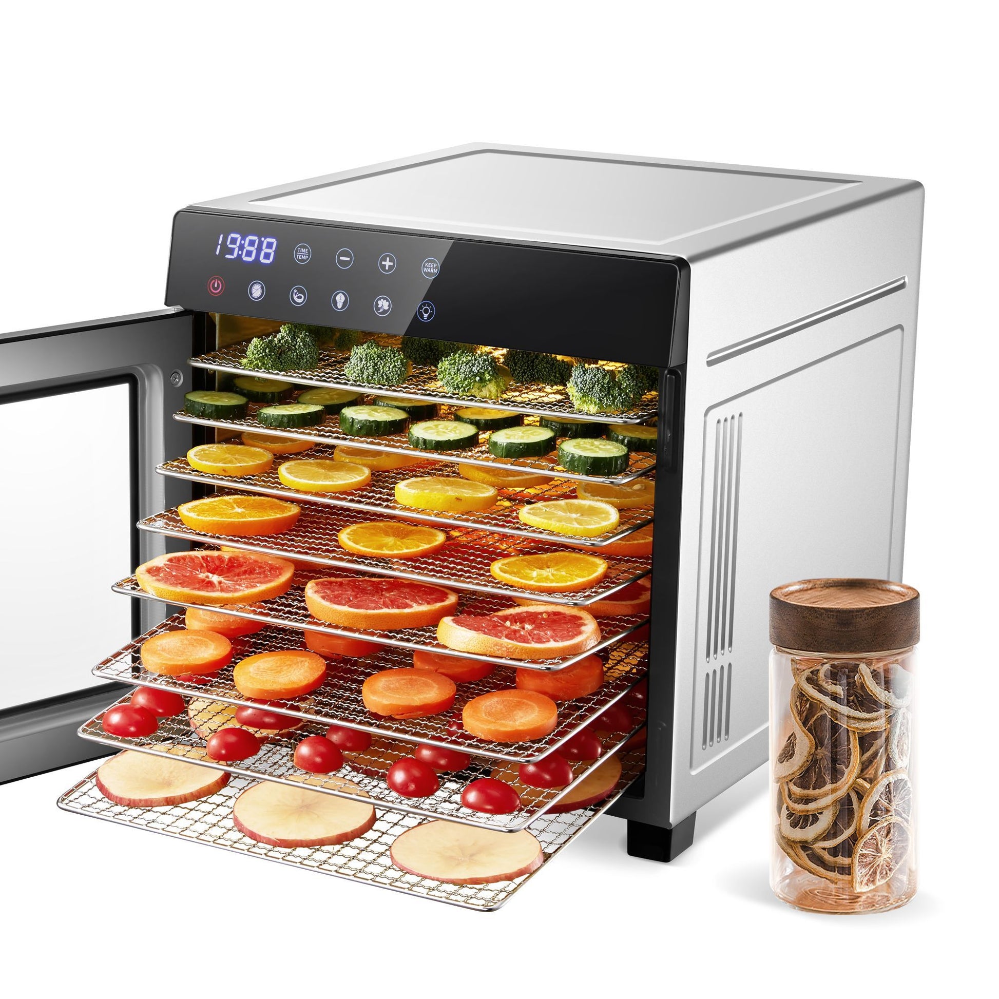 Food Dehydrator Machine 25QT, 8 Trays Stainless Steel Dehydrator Machine, Large Capacity Dehydrators for Food and Jerky, Herbs, Yogurt, Veggies, Dog Treats - Discount Msrp 