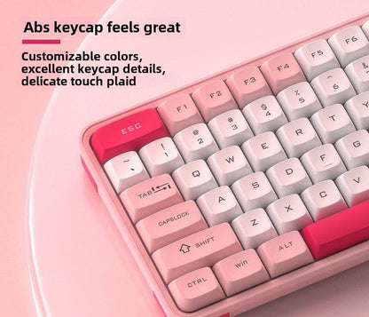 QW06 Office Entertainment Dual Mode Color Keyboard and Mouse Set Wireless Bluetooth Universal Keyboard Girls High-Value Set - Discount Msrp 