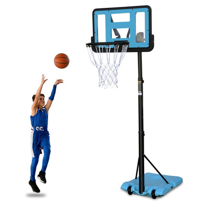 Use for Outdoor Height Adjustable 4.8 to 7.7ft Basketball Hoop 28 Inch Backboard Portable Basketball Goal System with Stable Base and Wheels - Discount Msrp 