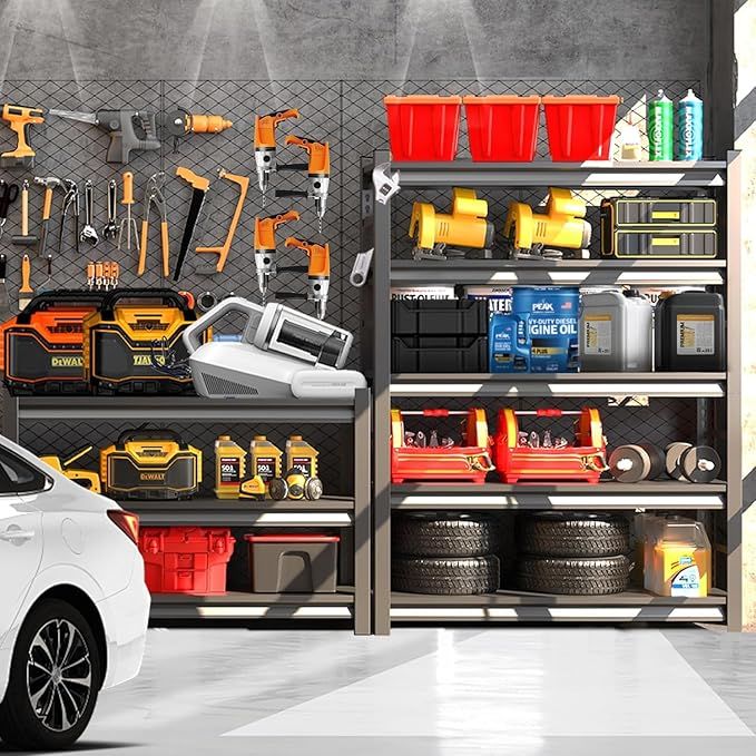 72" H Garage Shelving Unit, Garage Storage Shelves 2500LBS Heavy Duty Shelving, Adjustable 5 Tier Metal Shelving Utility Shelf, Storage Rack for Industrial, Warehouse, Basement (16" D*36" W*72" H) - Discount Msrp 
