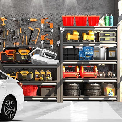 72" H Garage Shelving Unit, Garage Storage Shelves 2500LBS Heavy Duty Shelving, Adjustable 5 Tier Metal Shelving Utility Shelf, Storage Rack for Industrial, Warehouse, Basement (16" D*36" W*72" H) - Discount Msrp 