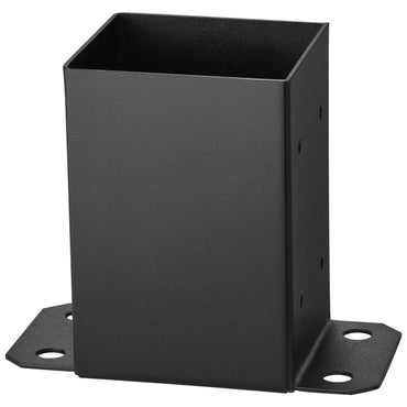 4x4 Post Base 4 Pcs, Inner Size 3.6"x3.6" Post Base Brackets, Heavy Duty Powder-Coated Post Anchor Matte Black Wood Post Brackets for Pavilion Deck Railing Support Deck Base Plate - Discount Msrp 