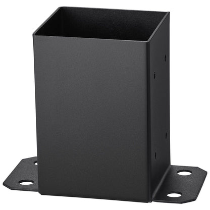 4x4 Post Base 4 Pcs, Inner Size 3.6"x3.6" Post Base Brackets, Heavy Duty Powder-Coated Post Anchor Matte Black Wood Post Brackets for Pavilion Deck Railing Support Deck Base Plate - Discount Msrp 