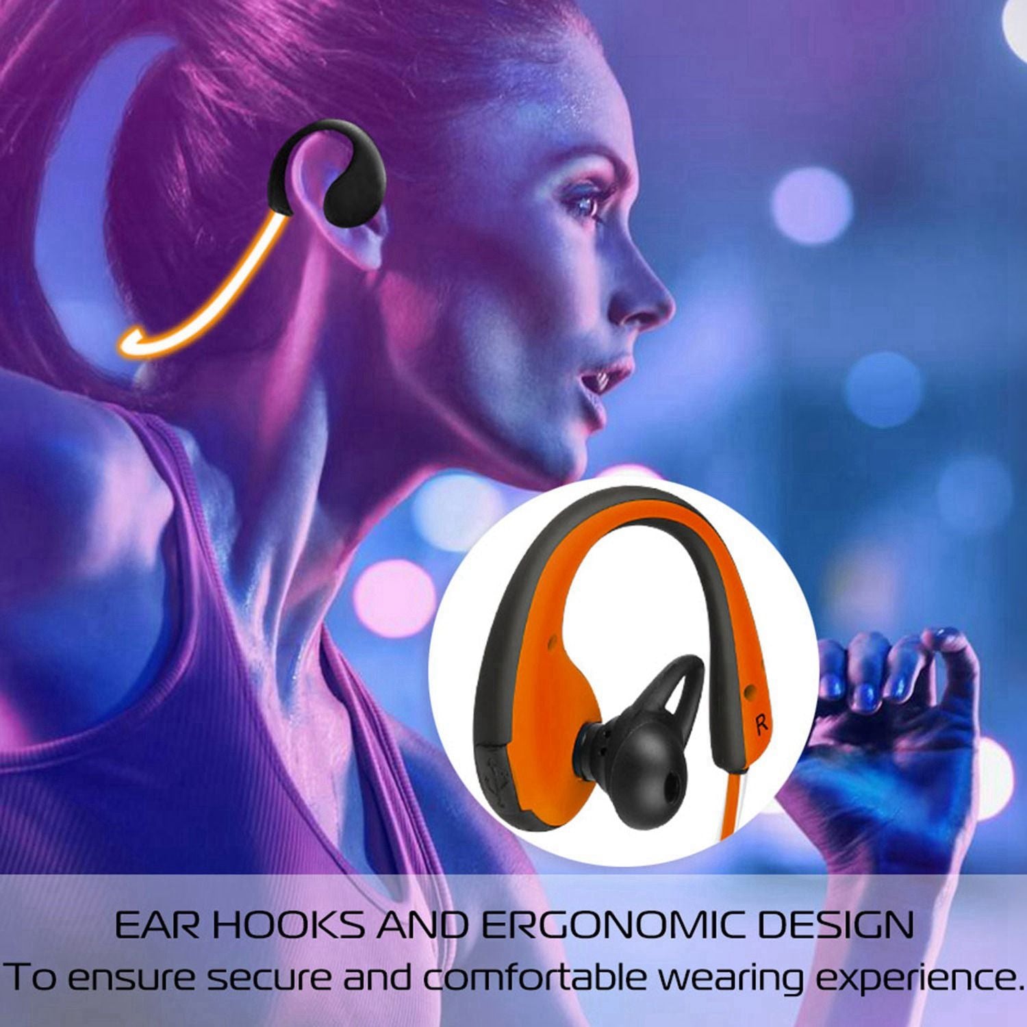 Wireless Sports Headsets Wireless V4.1 Neckband Earphones HD Stereo Sweat-proof Headphones Earbuds - Discount Msrp 