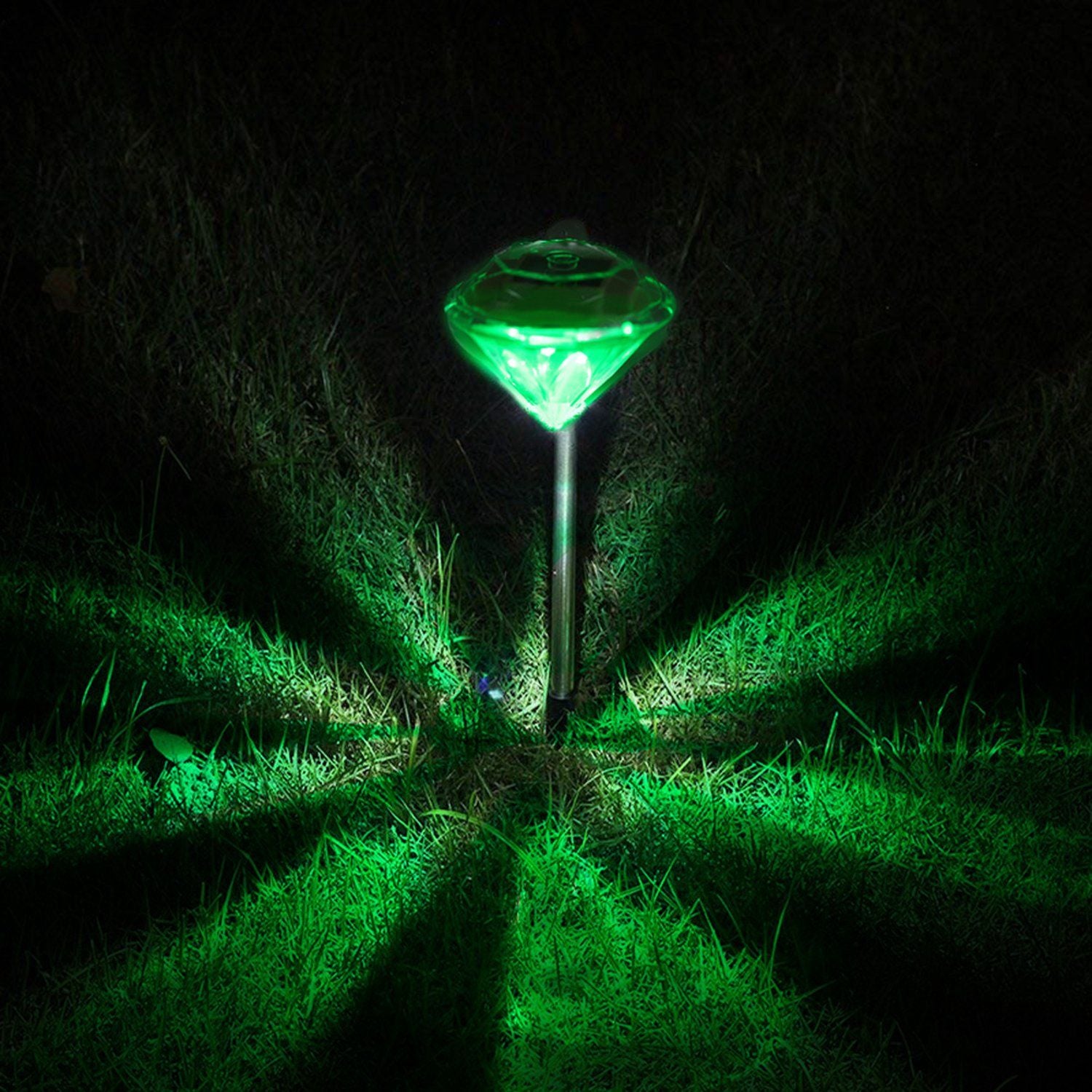 4Pcs Solar Garden Light Outdoor Diamond LED Light IP65 Waterproof Stake Decorative Lamp - Discount Msrp 