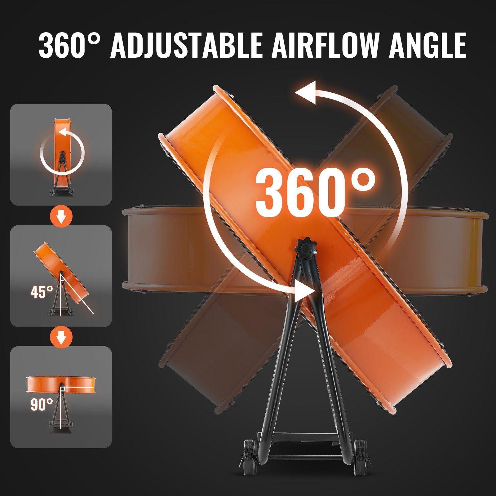 Drum Fan 24 Inch High Velocity Industrial Use 3-Speed 8600CFM for Warehouse - Discount Msrp 