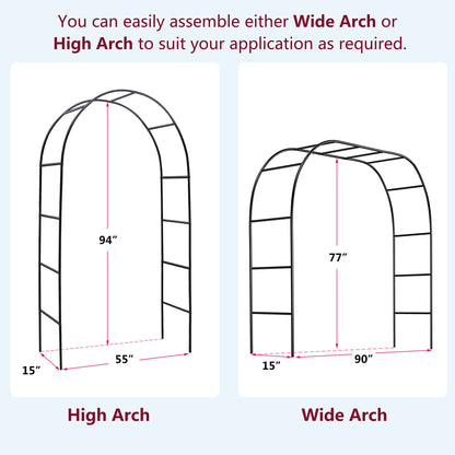 78"H x 45"W Metal Garden Arch Trellis; Adjustable Arbor Trellis for Garden Climbing Plants Support or Wedding Decor - Discount Msrp 