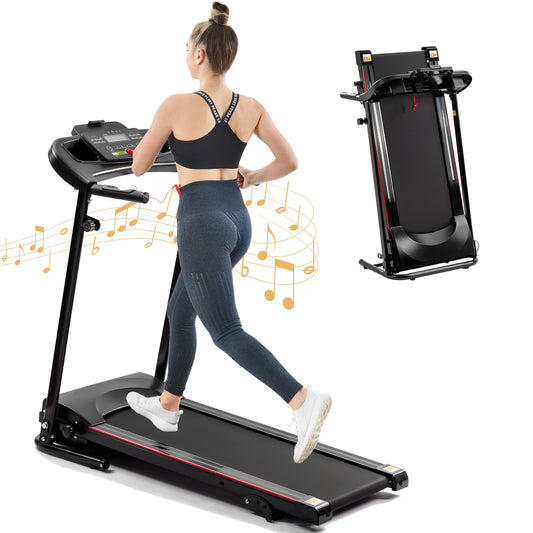 Folding Treadmill with Incline 2.5HP 12KM/H Electric Treadmill for Home Foldable, Bluetooth Music Cup Holder Heart Rate Sensor Walking Running Machine for Indoor Home Gym Exercise Fitness - Discount Msrp 
