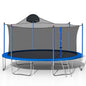 14FT Trampoline for Adults & Kids with Basketball Hoop, Outdoor Trampolines w/Ladder and Safety Enclosure Net for Kids and Adults - Discount Msrp 