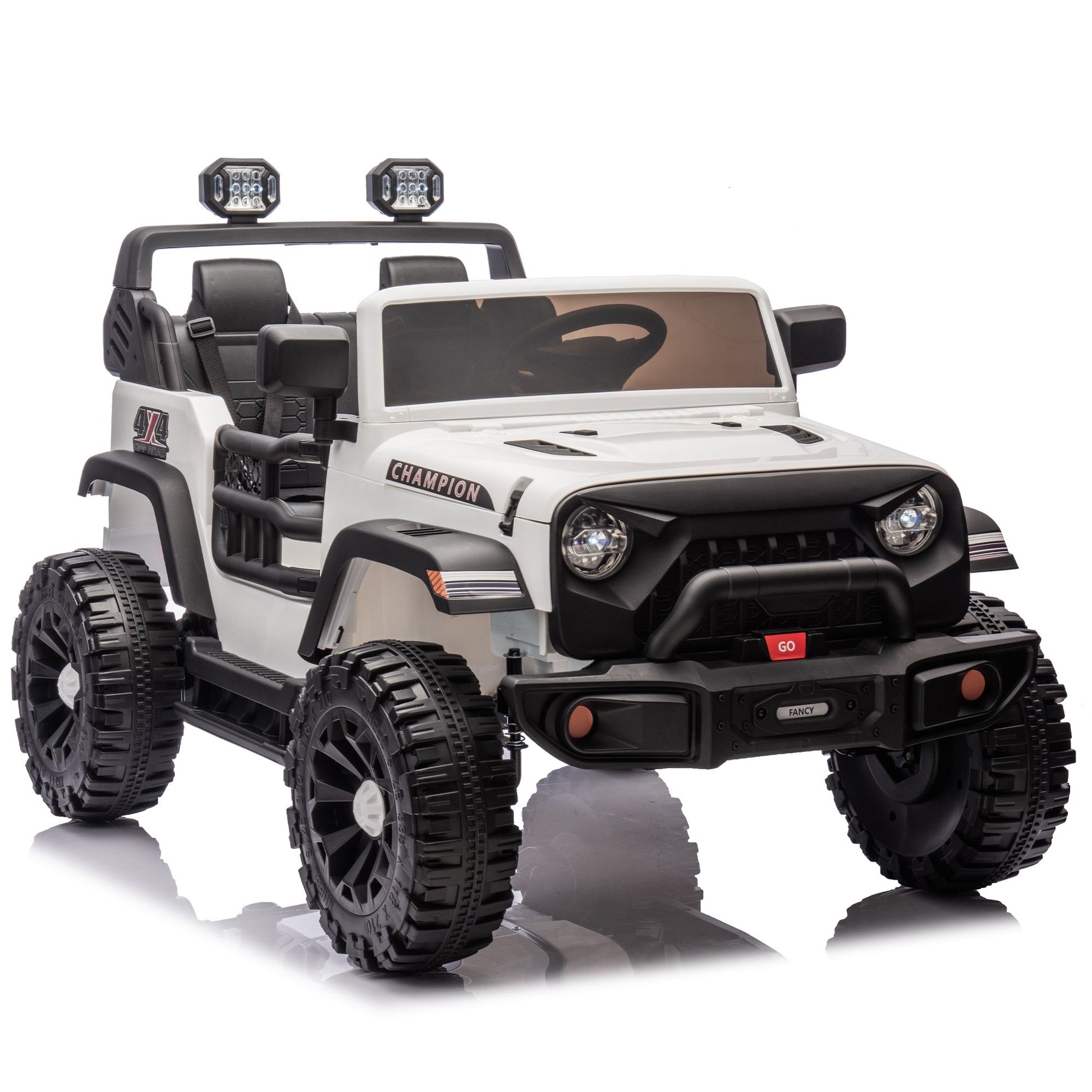 24V Two-seater Kids Ride On Electric Car W/parents control,Seat width 19.69in,400W motor,Four-wheel suspension,light&searchlight,USB,MP3,Bluetooth,Provide a speed of 1.86-4.35MPH for kids of 3+. - Discount Msrp 